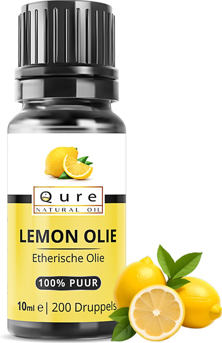 Citroen Olie 10ml | Etherische Lemon Olie van Therapeutische Kwaliteit | Biologisch | 100% Puur & Onbewerkt | Aromatherapie | Essential Lemon Oil