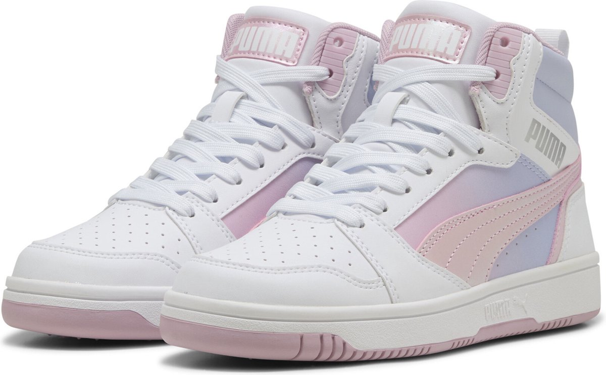 PUMA Puma Rebound V6 Mid Blurry Dreams Jr Meisjes Sneakers PUMA -Rose Mauve-Cool Weather Wit