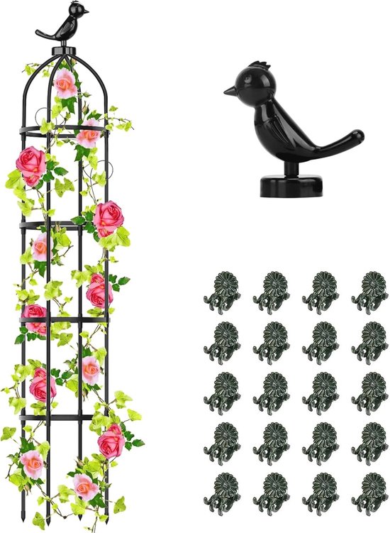 Tuinobelisk, plantensteun, trellis-obelisk, tuinplantsteunstaven, geen