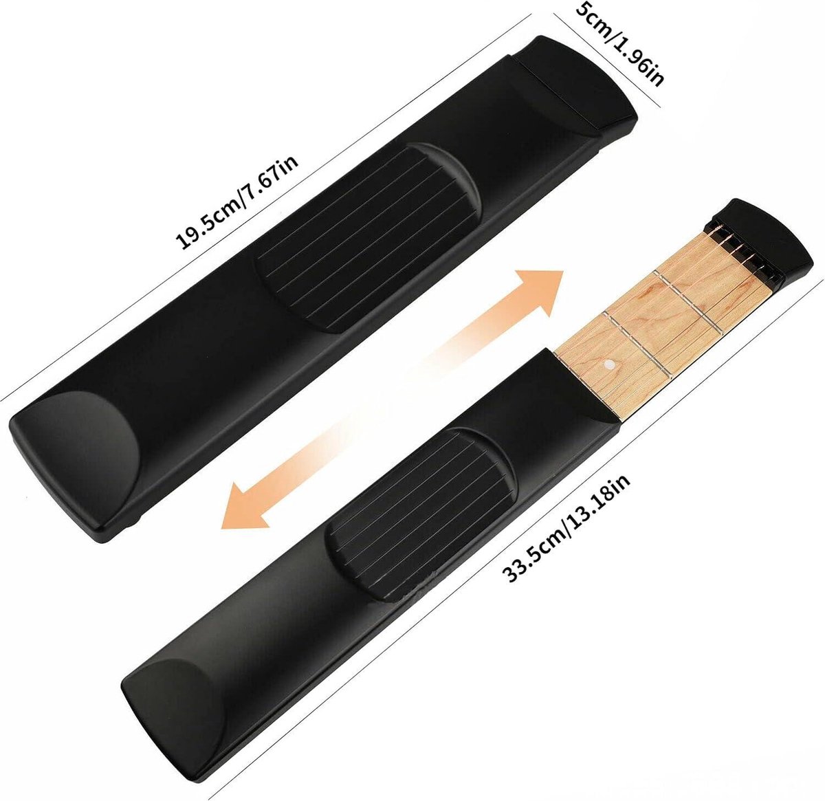 Guitare Pliante De Voyage - 6 Frettes, 44,5 Cm Déplié - Outil D'entraînement Pour Débutants, Poche