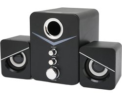 Computerluidsprekers - Multimedialuidsprekersysteem met Diepe Bas - 2.1-kanaals Desktop Bluetooth-luidspreker - Blauw Omgevingslicht - voor Computerruimte en Woonkamer - zwart .