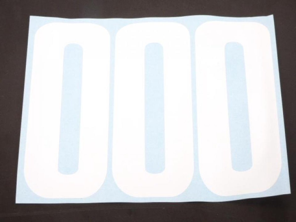 Autocollant 3 trois stickers PXP blanc numero course pour moto 0 zéro 540026010 Neuf