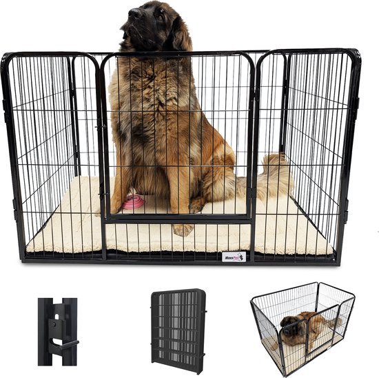MaxxPet Hondenbench/Puppyren - Zwart - 125 x 78 x 80 cm