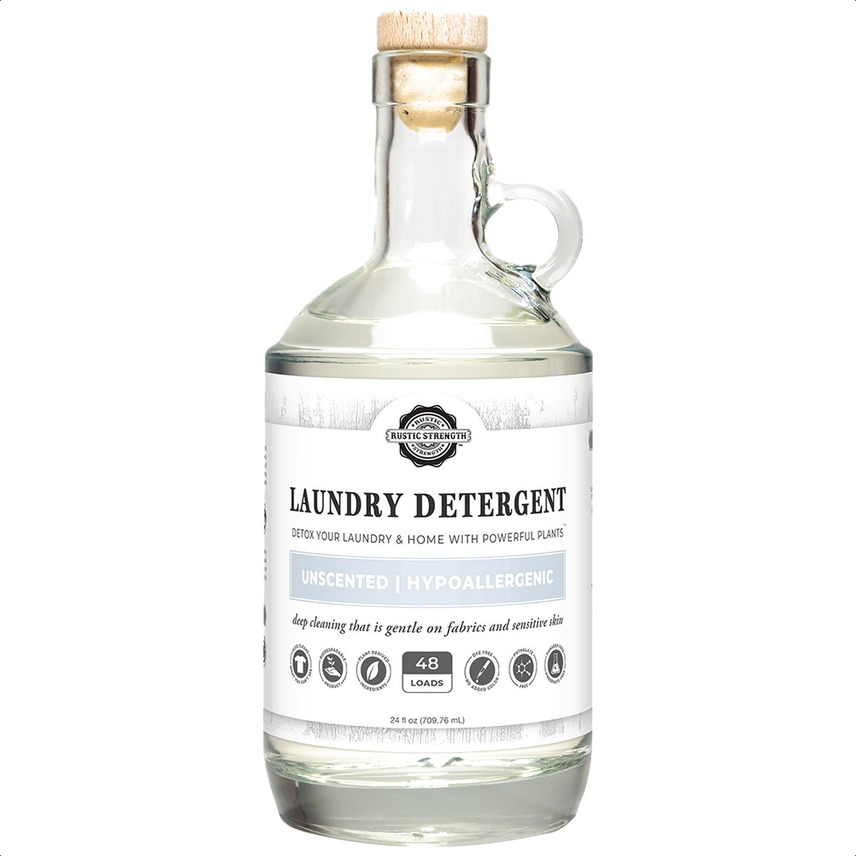 Goedkoopste Rustic Strength Vloeibaar Wasmiddel - Neutraal Detergent - Hypoallergeen, Vegan & Vrij van parabenen - Geurvrij - 48 Wasbeurten