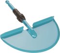 GARDENA combisystem graskantsteker met turquoise metalen blad en zwart handvat.