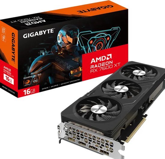 Gigabyte AMD Radeon RX 7600 XT GAMING OC 16G – Videokaart – 16GB – GDDR6 – PCIe 4.0 – 1x HDMI 2.1 – 3x DisplayPort 2.1
