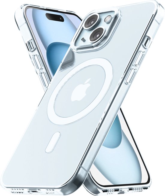 My Case Hoesje geschikt voor iPhone 15 MagSafe Transparant - Shock proof case Magnetisch Hoes doorzichtig