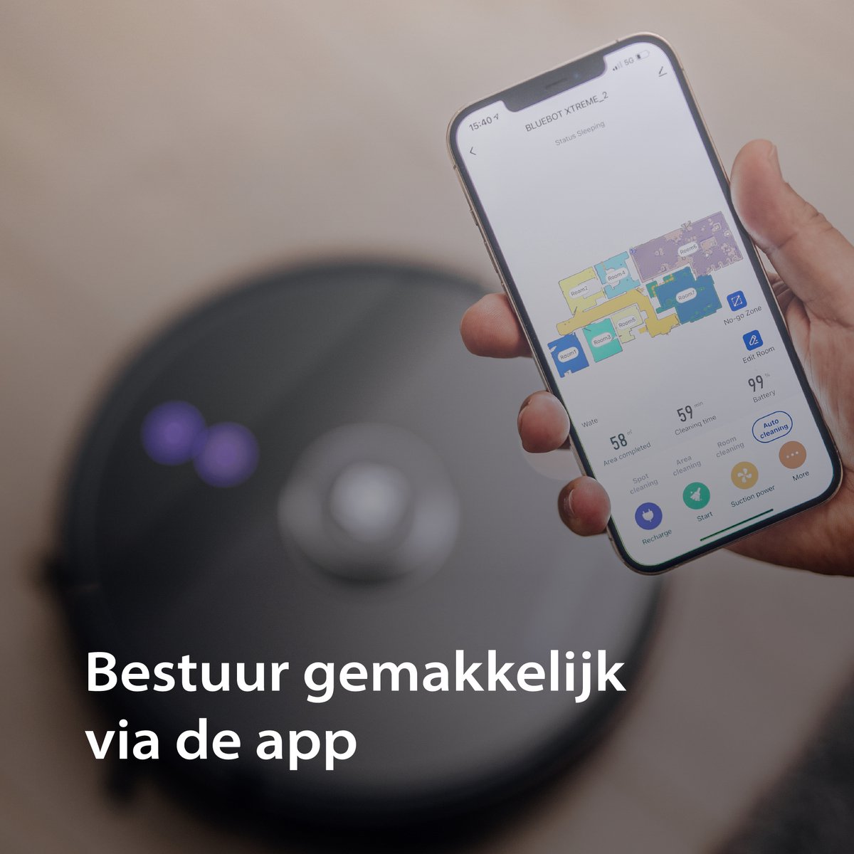 Afbeelding 2 van Blaupunkt Bluebot XTREME - Robotstofzuiger met Dweilfunctie – Perfect voor lange dierenharen - 3000Pa - Realtime mapping