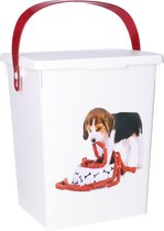 Nourriture/récipient alimentaire Animaux domestiques chiens - boîte de rangement - plastique - 5 litres - couvercle verrouillable - 23 x 18 x 16 cm