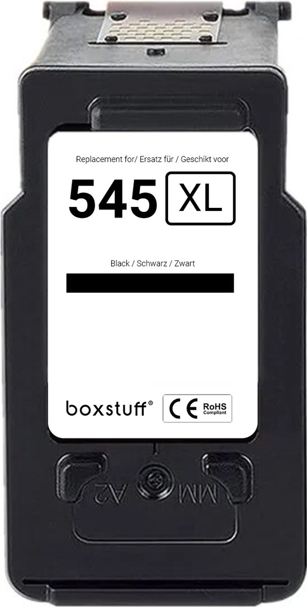 Boxstuff Inkt geschikt voor Canon PG-545 XL - Inkt Cartridge voor Canon Pixma TS205 / TS305 / TS3350 / TS3150 / TS3151 / TS3355 / TR4550 / TR4551 / MG2550 / MG2555 / MG2950 / MG2450 / MX495 / MX490 Printer - Pack Zwart — afbeelding 1