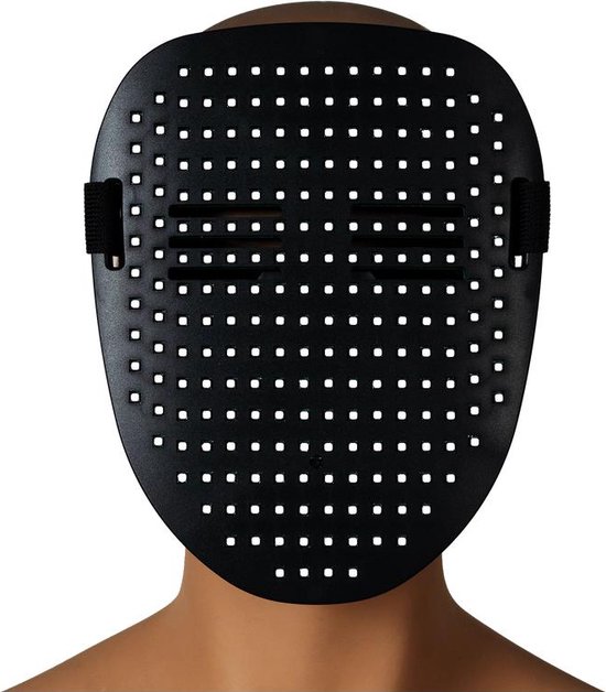Masque LED - Masque d'habillage - Gadgets de Festival - Avec capteur - USB-C - Zwart
