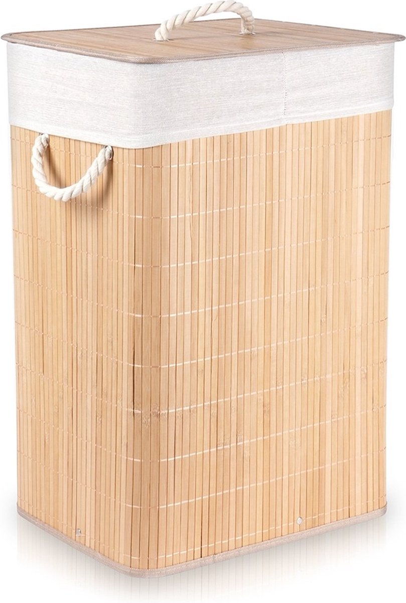 Goedkoopste Wasmand Bamboe Beige 70 l - Opbergmand - Mand - Wassorteerder