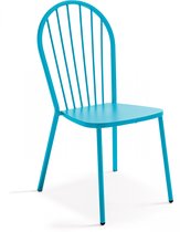 Oviala - Chaise bistrot en métal bleu