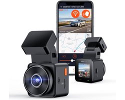 DD Dashcam voor Auto voor en Achter - Achter Draadloos - HDR Night Vision - 13x7x5cm - Zwart