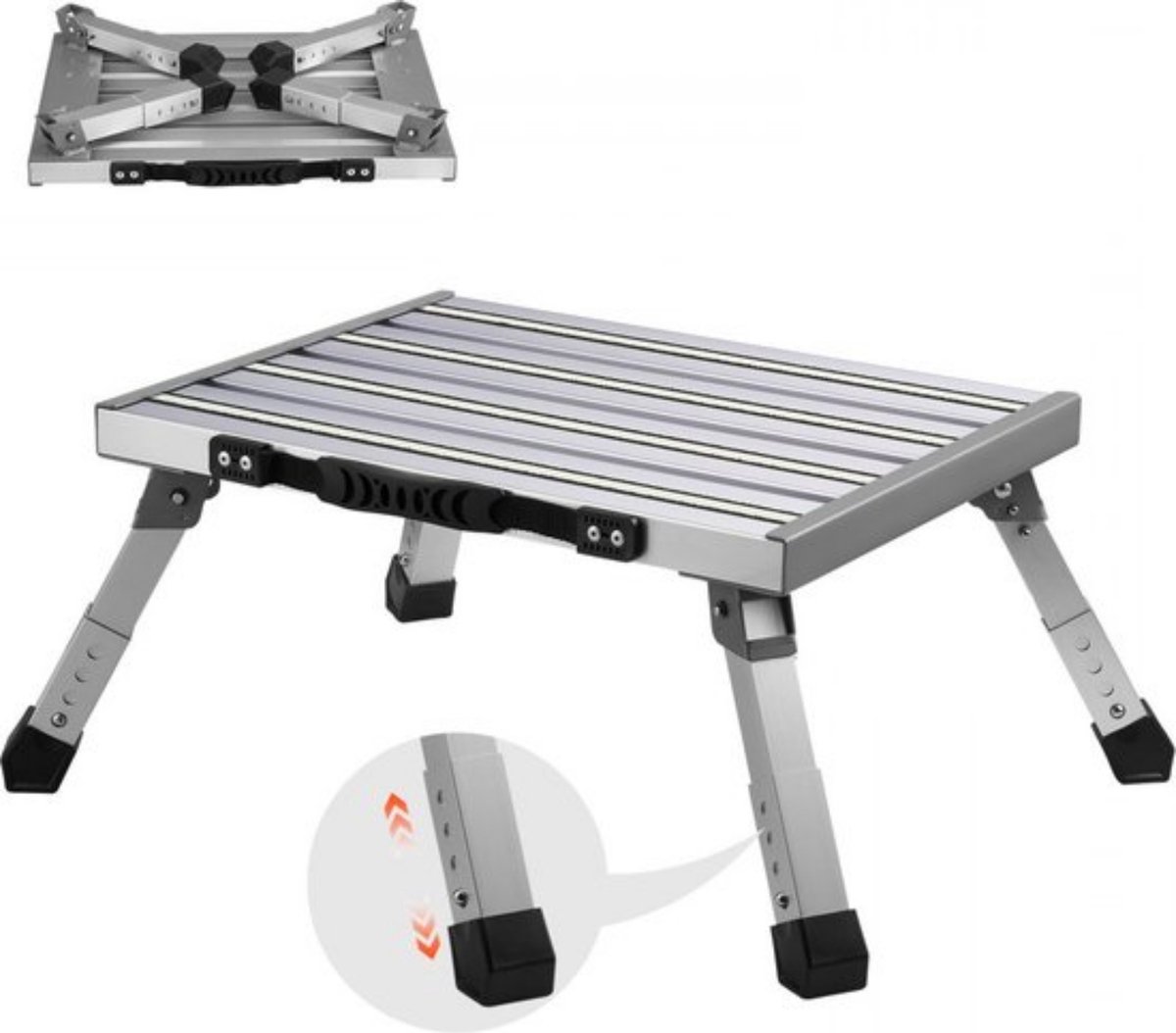 Huishoudladder - 1-Staps Aluminium Ladder - 550x420x220 mm - 150 kg