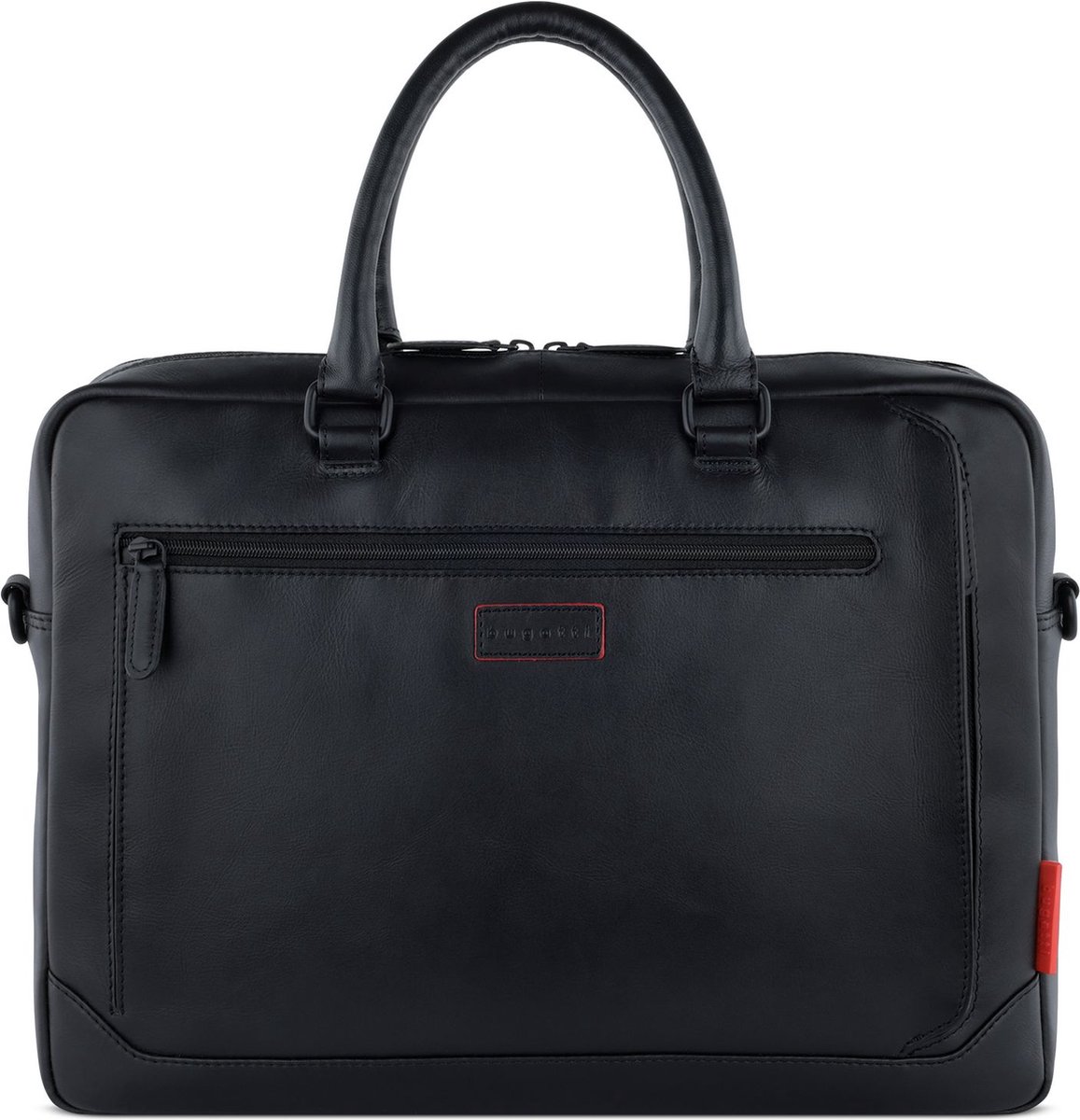 bugatti Business tas Schoudertas met laptopvak Clark Briefcase Black Zwart