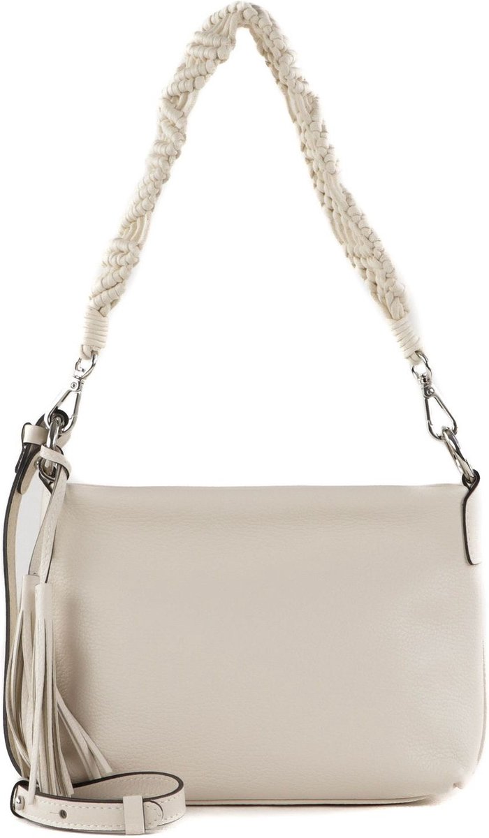 GIANNI CHIARINI Leren Schoudertas Africa Crossbody Bag Marble Beige