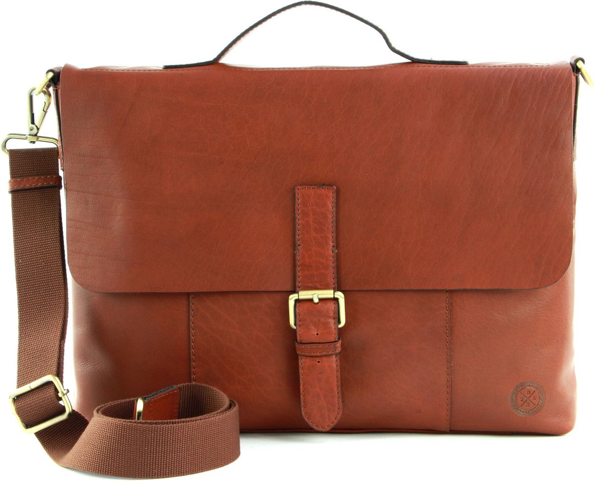 SADDLER Business tas Schoudertas met laptopvak Ålesund Computer Bag Midbrown Bruine
