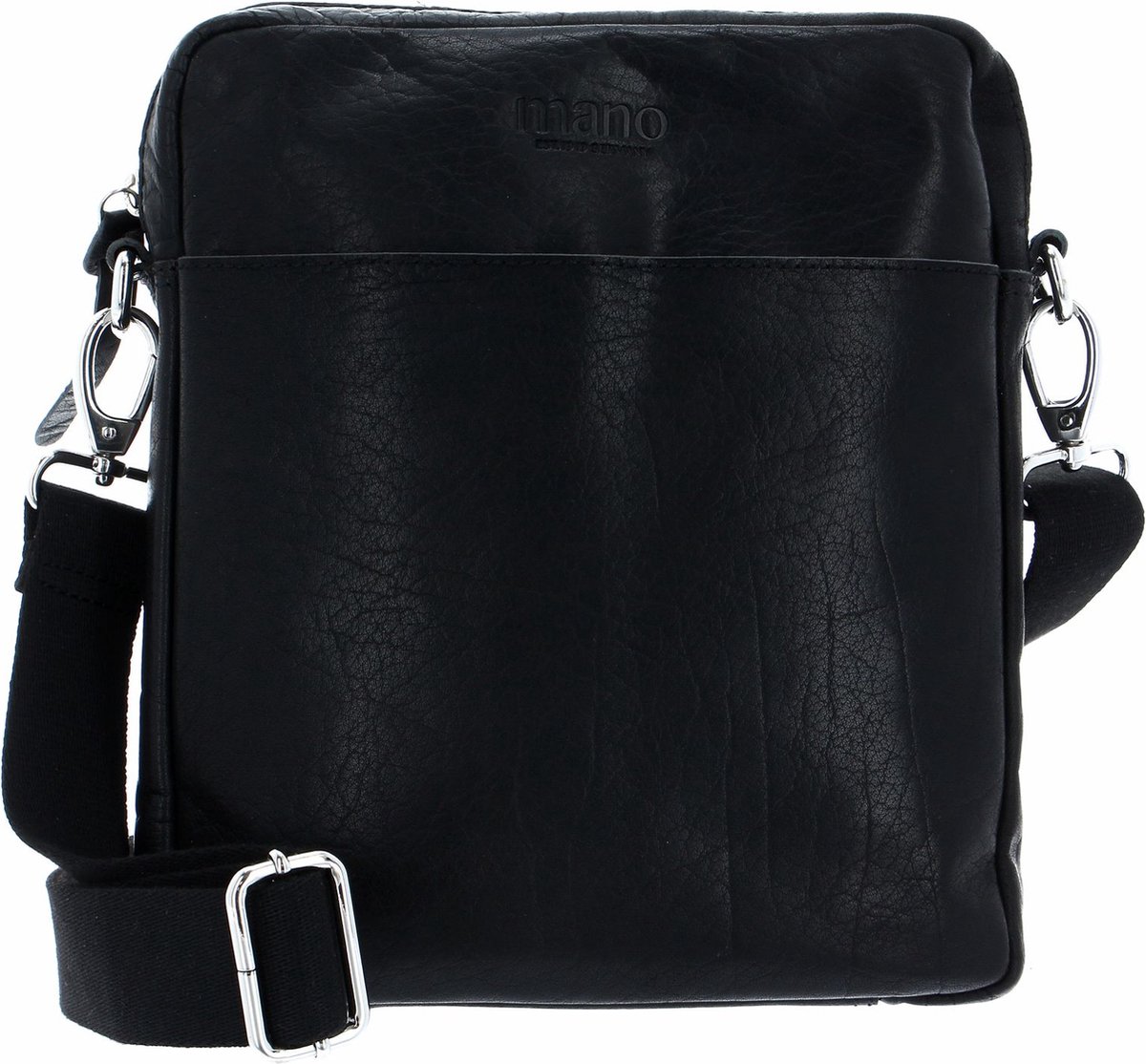mano Leren Schoudertas Don Paolo Crossover Bag Black Zwart
