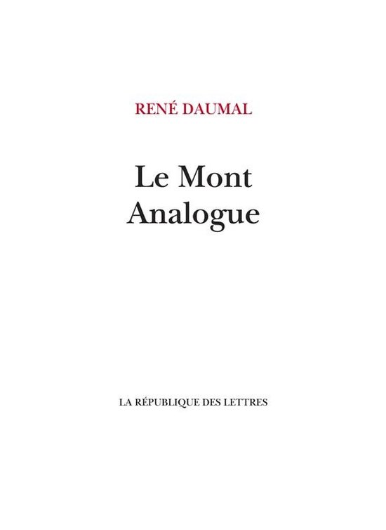 Daumal - Le Mont Analogue - cover