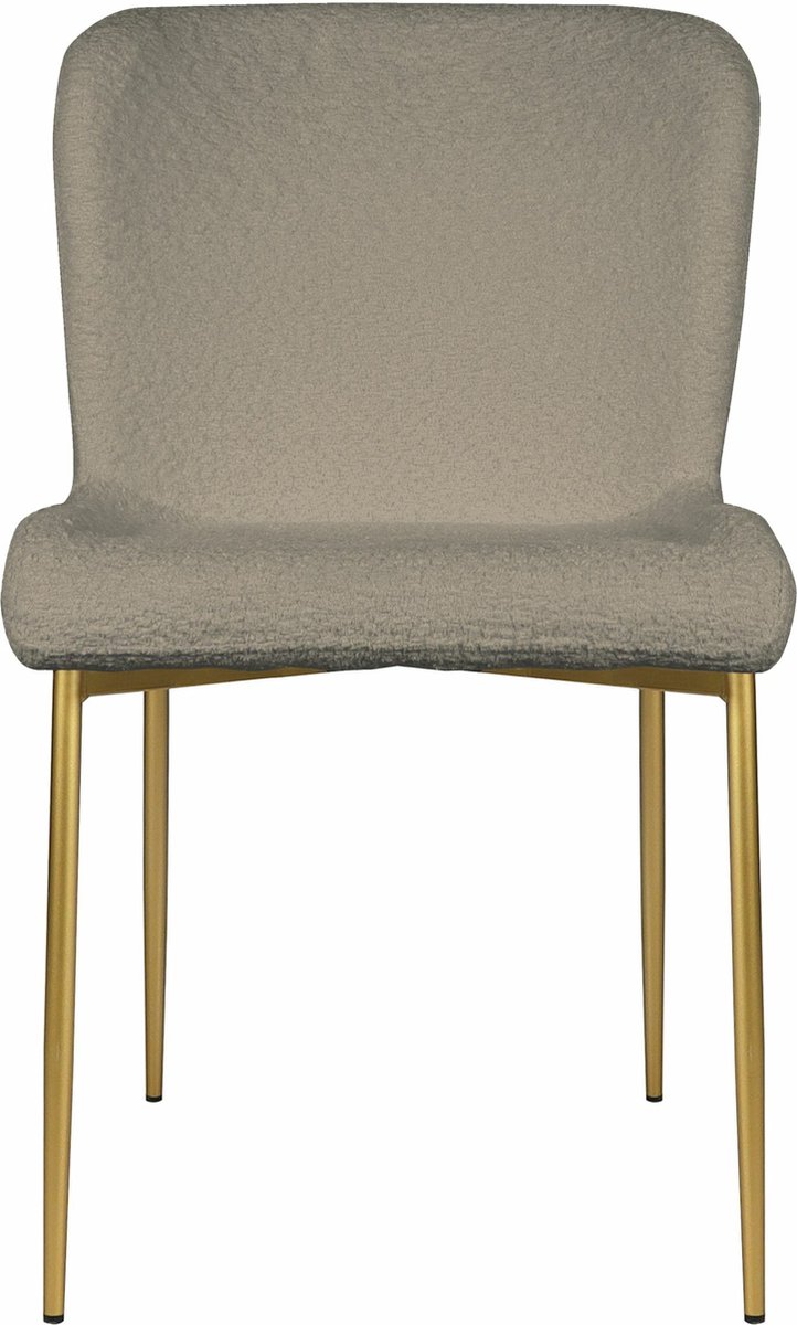 Selsey Neul - Bekleed stoeltje - Grijsbeige op gouden poten