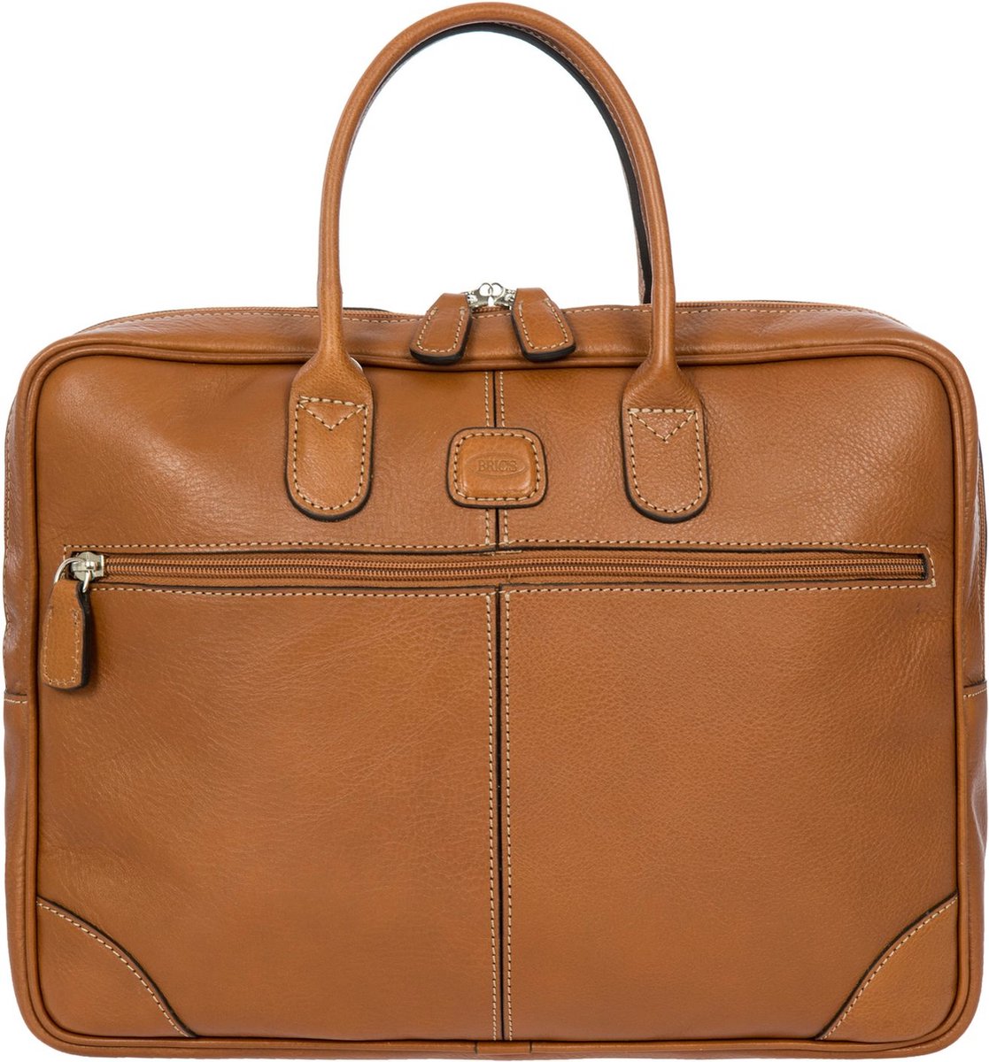 BRIC'S Leren Laptoptas Afzonderlijke gevallen met laptopvak Life Briefcase Leather Bruine