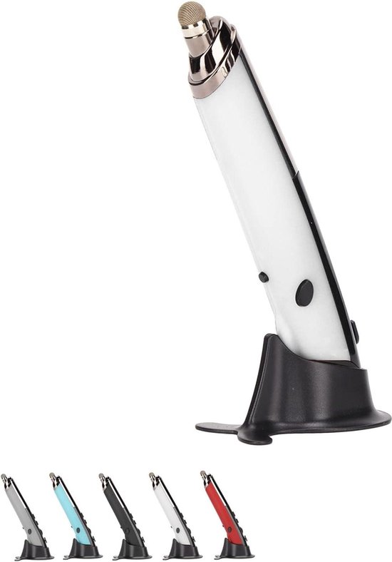 Draadloze Optische Zakpenmuis, 2,4 GHz USB Draadloze Muispen met Stylusfunctie Instelbaar 3 DPI 5 Toetsen Handschrift Oplaadbare Pen Muizen Draadloos voor Laptopcomputer Tablet PC (Grijs 60LB