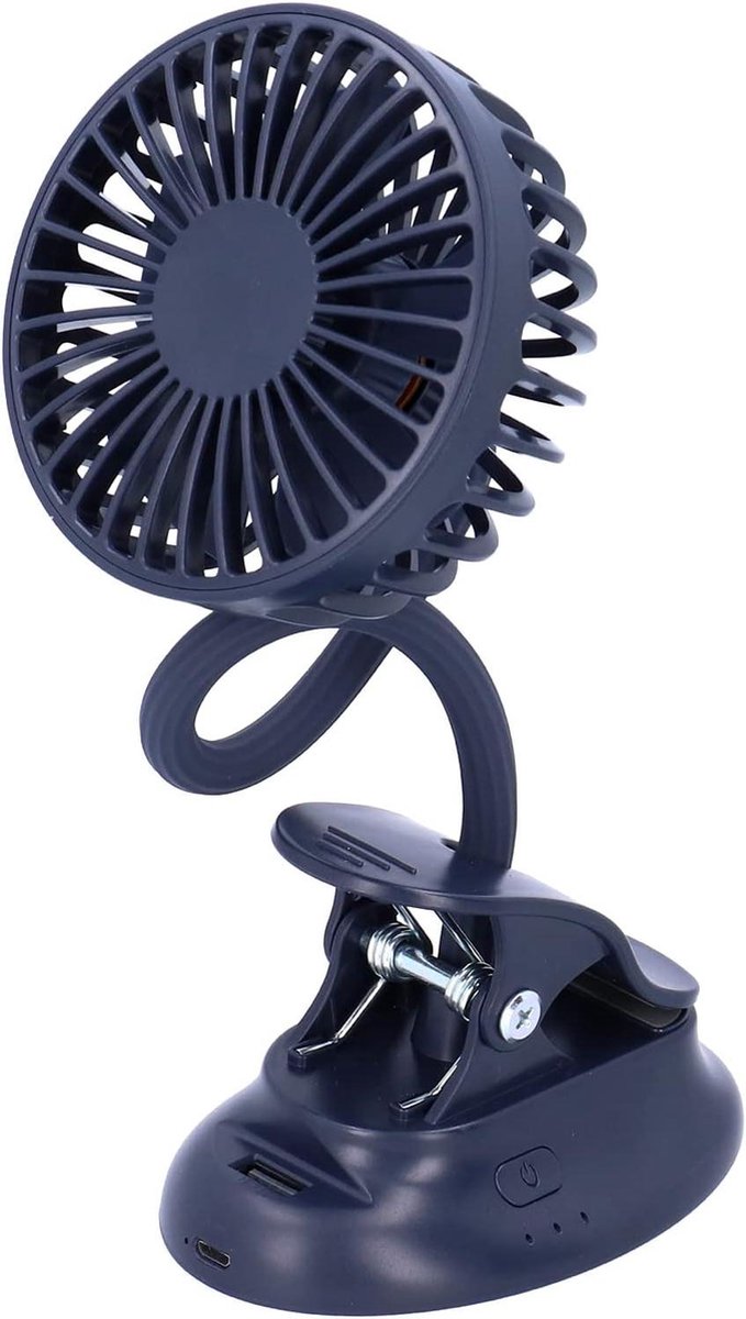 Draagbare Ventilator met Clip - Oplaadbaar - Flexibele Bureauventilator .
