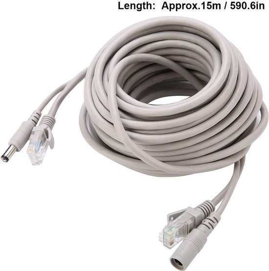 15M Cat-5 Ethernet-kabel Power Extension Two-in-One kabel - Rj45 + DC - Ethernet CCTV-kabel IP-camera's NVR-systeem . van Vention — afbeelding 3