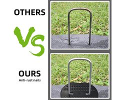 Set van 40 anti-roest grondankers met bufferschijven voor onkruiddoek, 150x40 mm bevestigingsankers voor tuin - gegalvaniseerd
