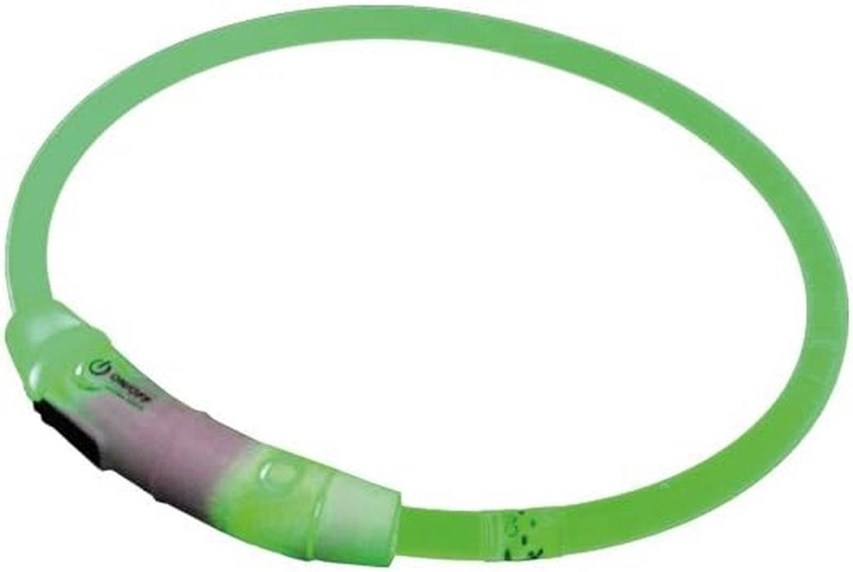 LED-lichtband voor honden Visible, transparant groen M Ø7 mm; 45 cm