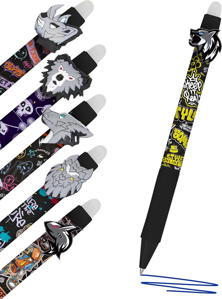 6x Uitwisbare Gelpennen - Blauwe Rollerball Pen met Gumfunctie - 0.7mm Punt - Ideaal voor School en Kantoor