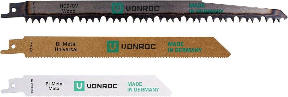 Reciprozaagbladen Set - 3 Stuks voor Hout en Metaal - Universele Kwaliteit