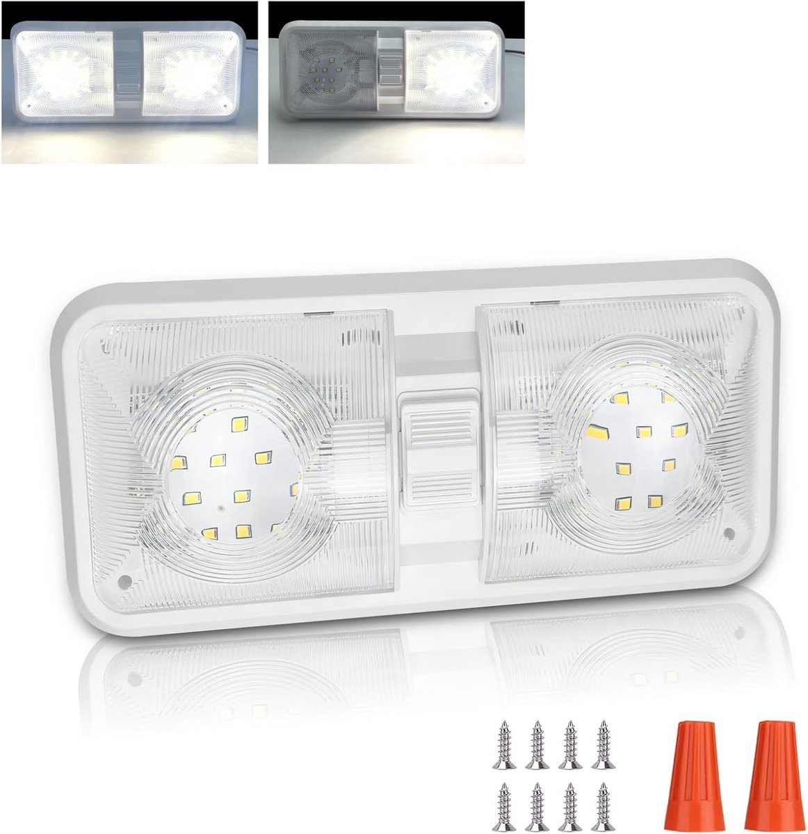 12V LED Plafondlamp 8W 1000LM - Neutraal Wit Licht voor Caravan, Camper, Boot en Vrachtwagen