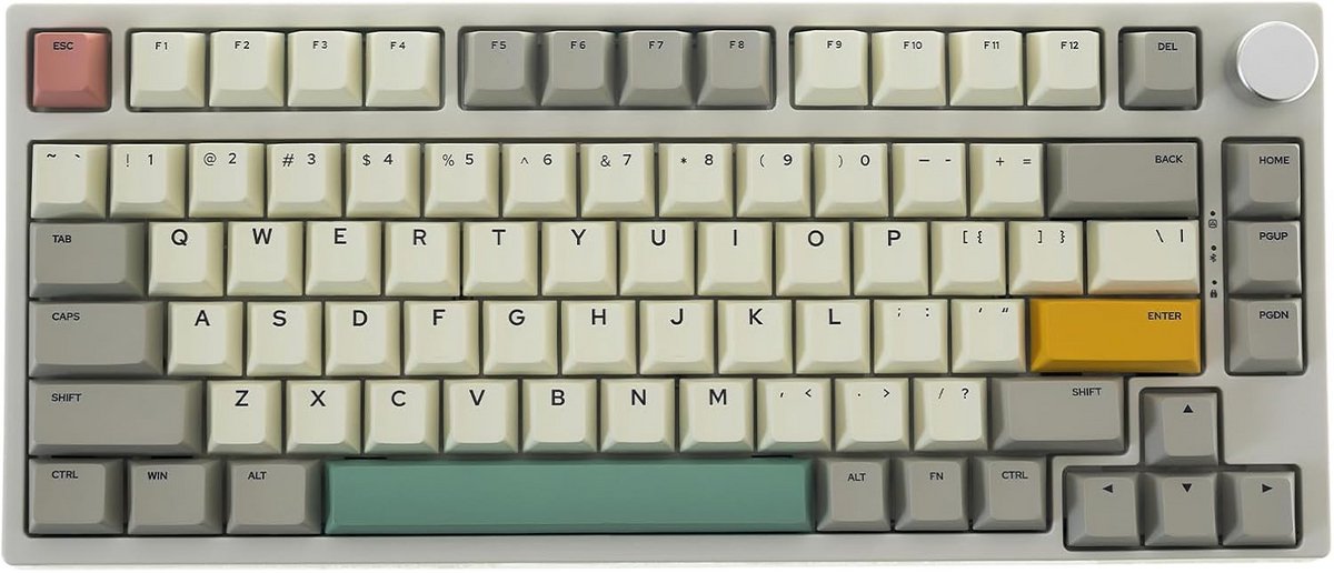 Compact Mechanisch Toetsenbord met Gele Tactiele Switches en Polssteun