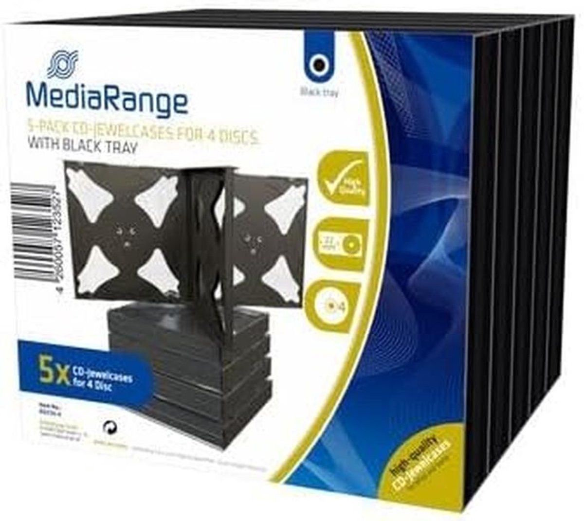 50 Zwarte DVD/CD Boxen voor 4 Schijfjes - 14mm Dikte