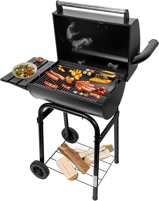 Mega-M Classic - Houtskoolbarbecue - Met deksel - Verchroomd grillrooster - Verrijdbaar ontwerp van Merkloos — afbeelding 3