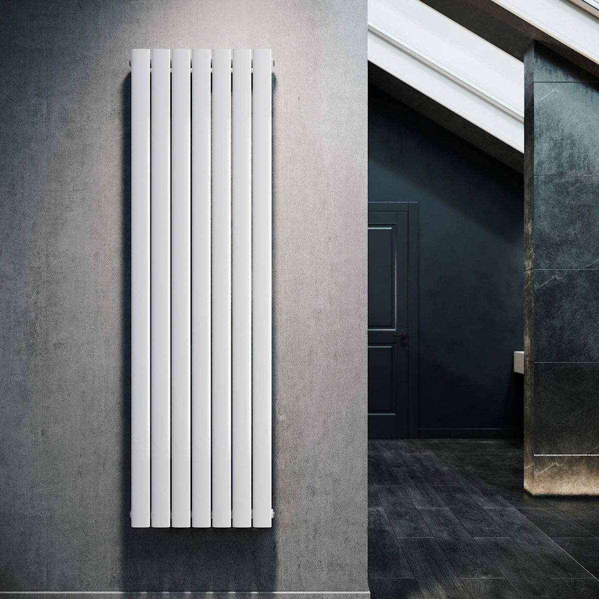 Verticale Platte Design Radiator Wit of Antraciet Ovaal Paneel 1800x539mm
