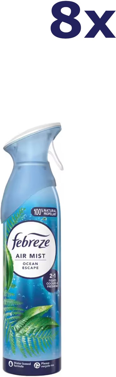 8x Febreze luchtverfrisser 185ml Lenor Ocean Escape