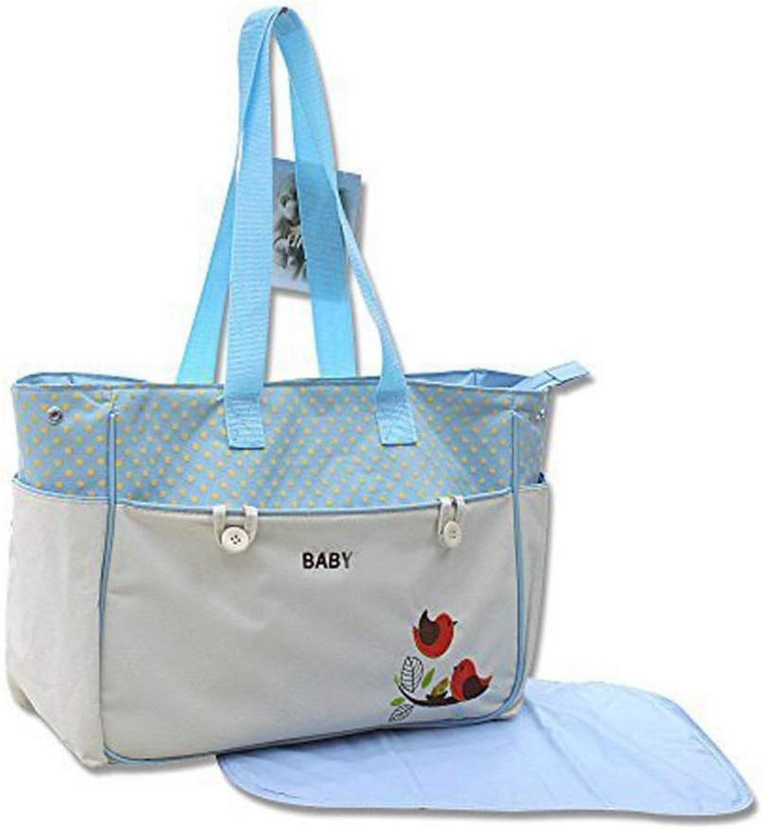 Luiertas Set met Wikkelmat – Praktisch Reisaccessoire voor Babybenodigdheden in Blauw