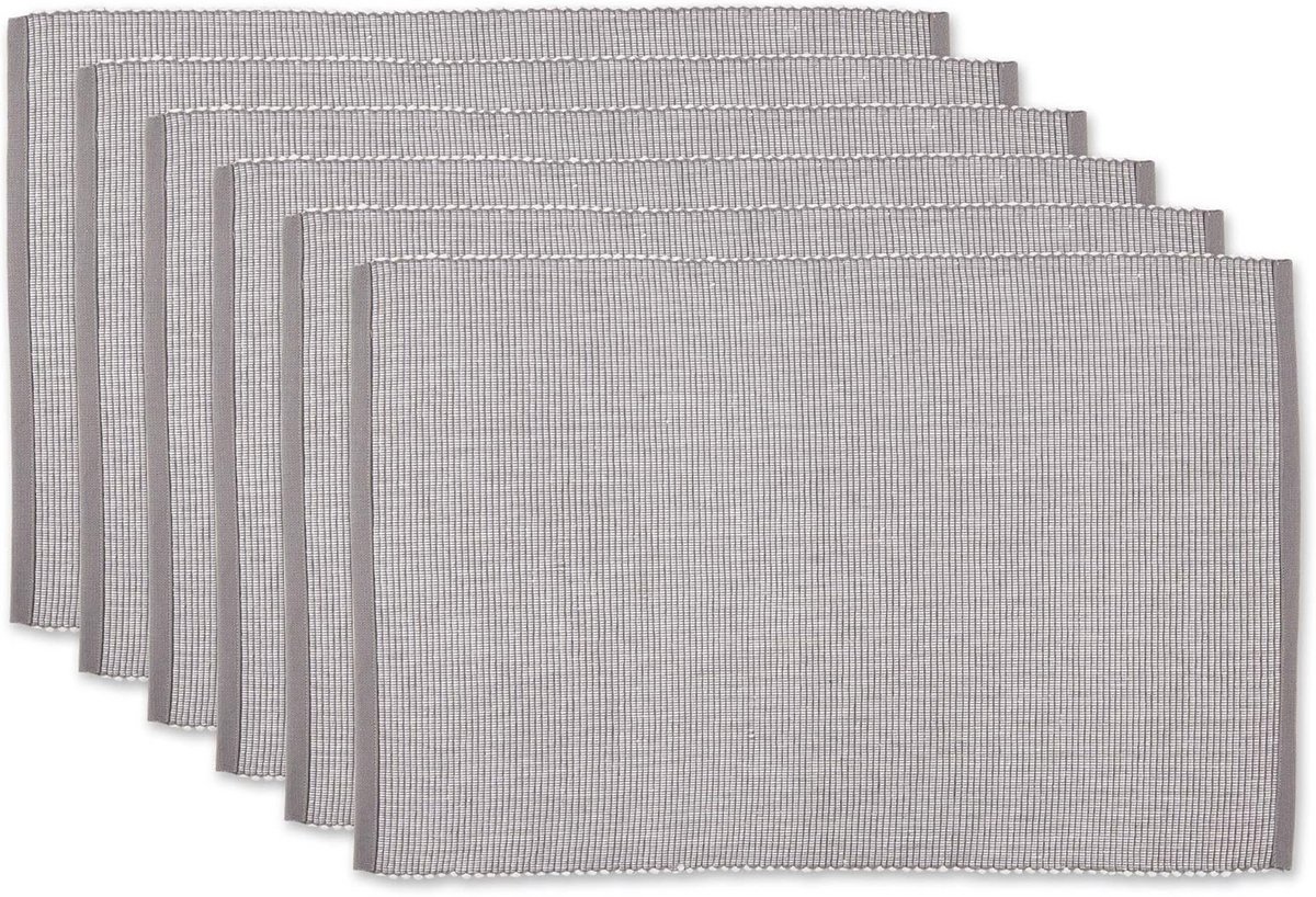 Set van 4 Katoenen Placemats - Grijs - Tafelbeschermers voor Eettafel