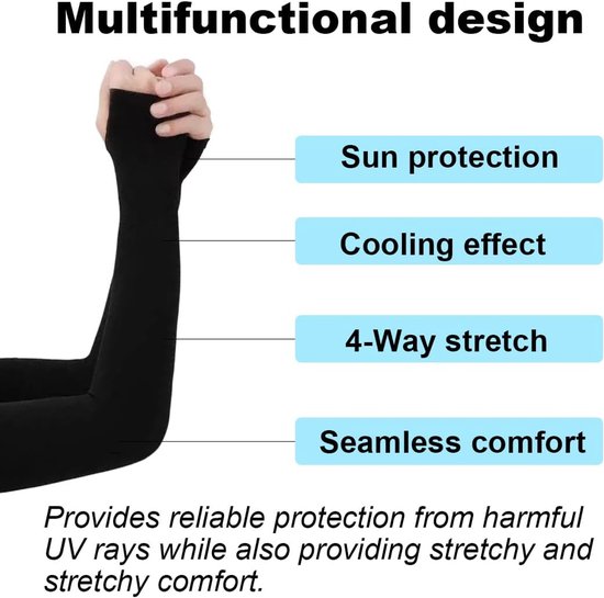 2 Pairs Cooling Sleeves voor Mannen en Vrouwen - UPF50 - UV Bescherming - Compressie Tattoo Covers - Sport Mouwen - Arm Cover voor Fietsen en Wandelen — afbeelding 5