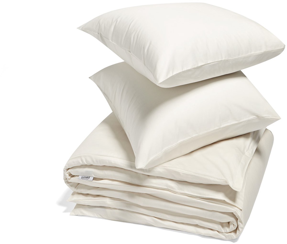 Yumeko dekbedovertrek katoen satijn warm wit 200x200 + 2/60x70 - Bio, eco & fairtrade