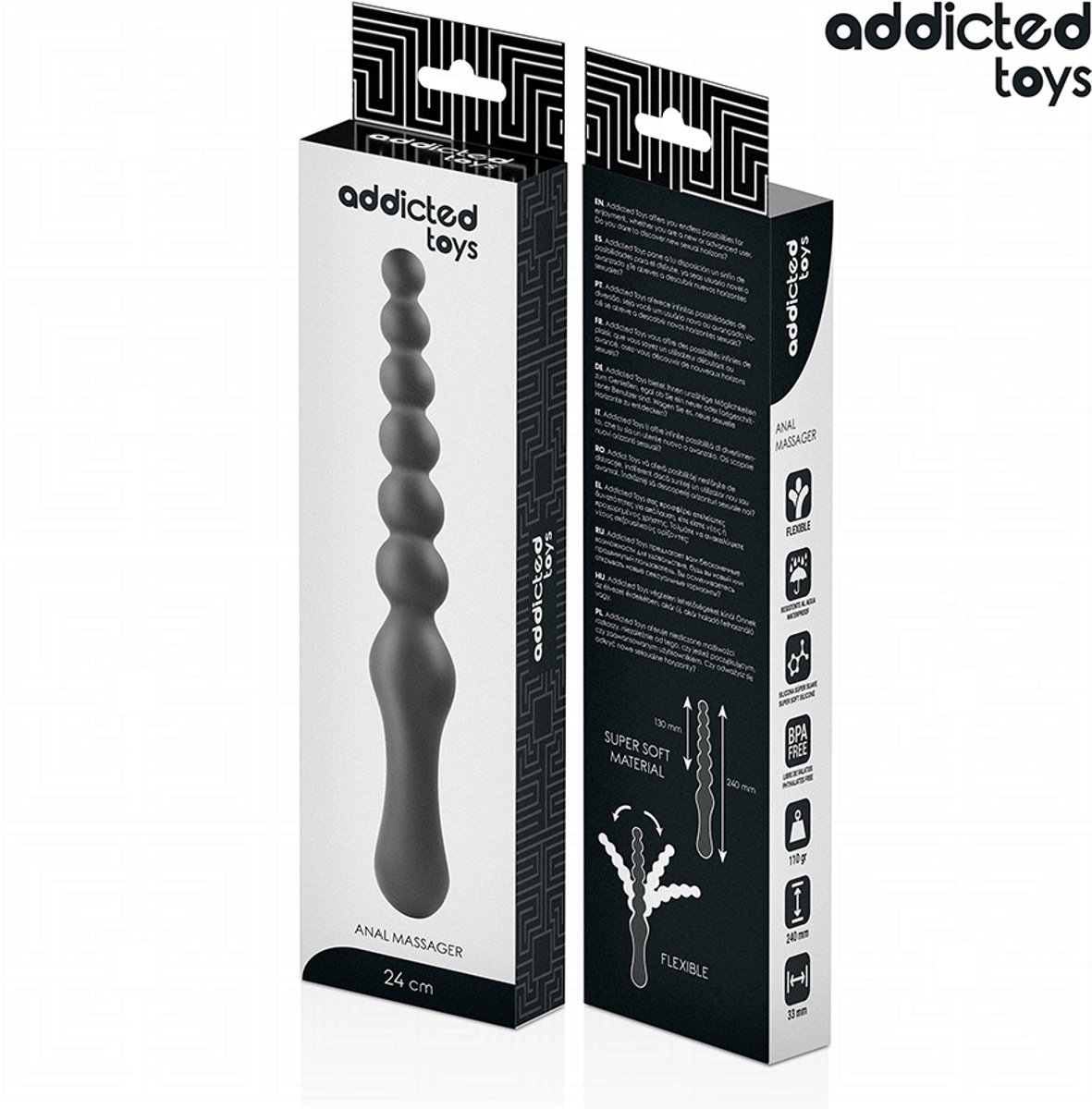 Addicted Toys - Double Anal Massager Silicone 24 Cm