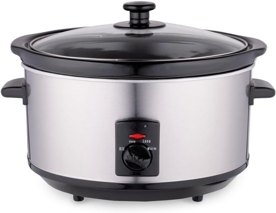 Core® Slowcooker met timer - Slowcooker - Crockpot - Zilver - ‎33cm x 23cm x 25cm
