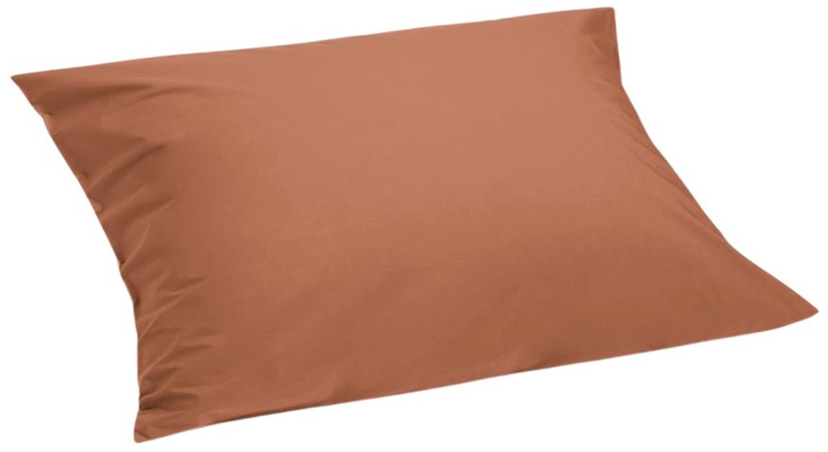 Yumeko kussensloop percal katoen terracotta 70x90 - Bio, eco & fairtrade - 1 stuk