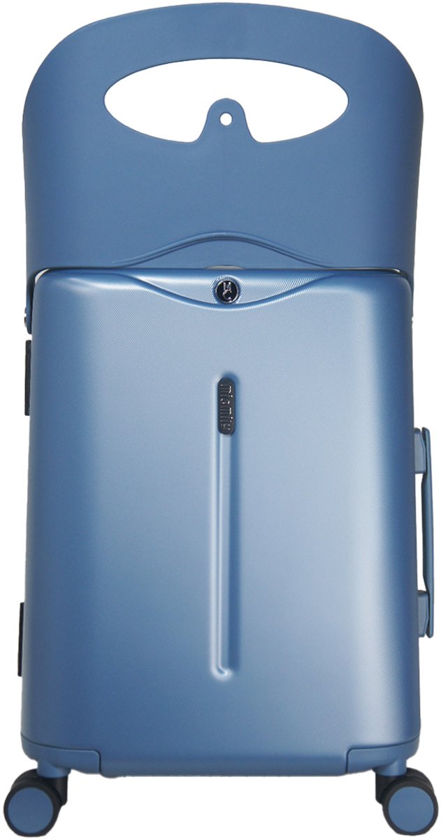 MiaMily Carry-On - Handbagage koffer - Ride-on voor kinderen - Met zitje tot 100kg - TSA slot - Slate blue - Kinderkoffer