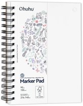 Ohuhu - Bleedproof dubbelzijdig Alcohol Marker papier - spiraalblok - 14.0 x 21.6 cm - 60 vellen
