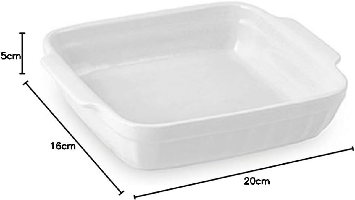 Keramische Ovenschaal Rechthoekig 20x17x5 cm voor Ovenbereiding