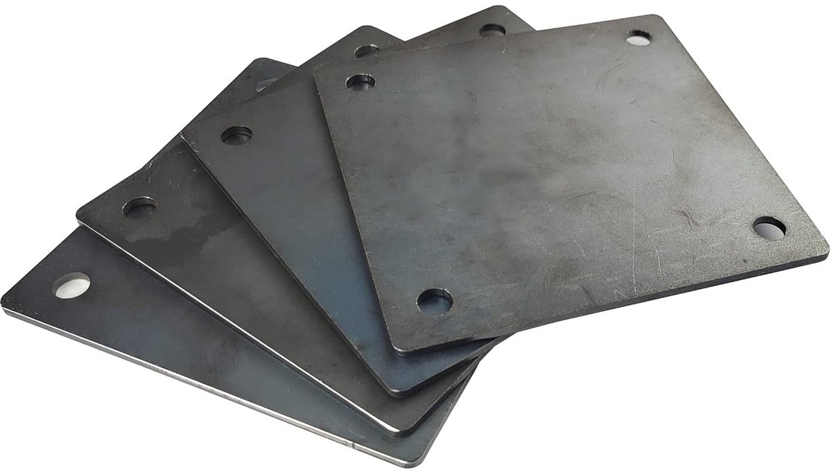 Stalen Plaat 15,2 x 15,2 cm Zwart Staal 4mm Dikte
